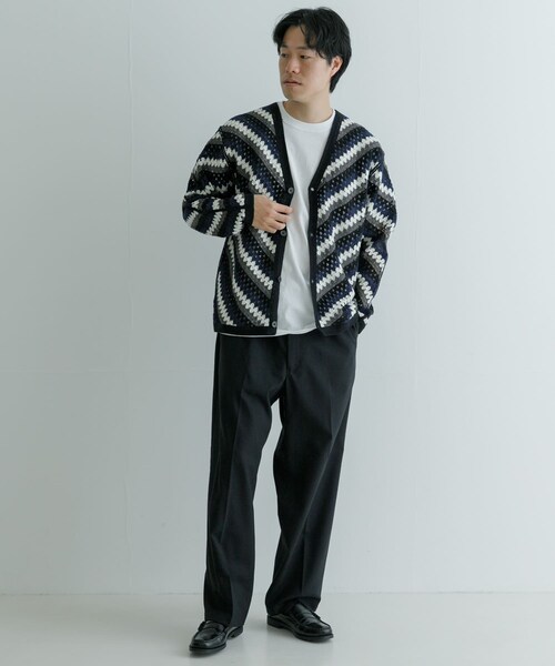 URBAN RESEARCH（アーバンリサーチ）の「URBAN RESEARCH iD　クロシェカーディガン（カーディガン/ボレロ・メンズ・BLACK/BROWN・M/L）」の7枚目の写真