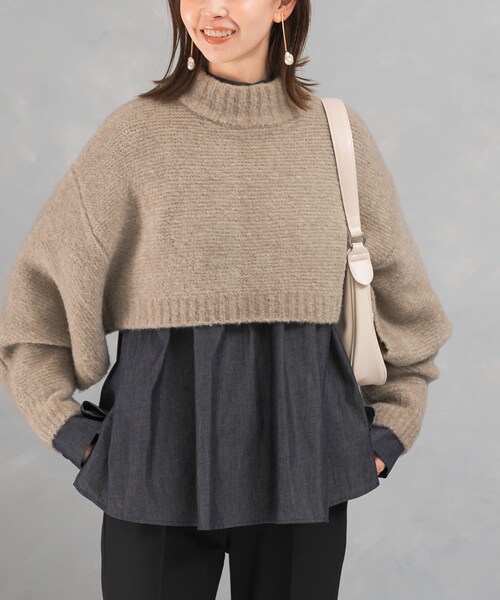 URBAN RESEARCH ROSSO（アーバンリサーチロッソ）の「クロップドマルチウェイニット（ニット/セーター・レディース・beige/aqua・FREE）」の5枚目の写真