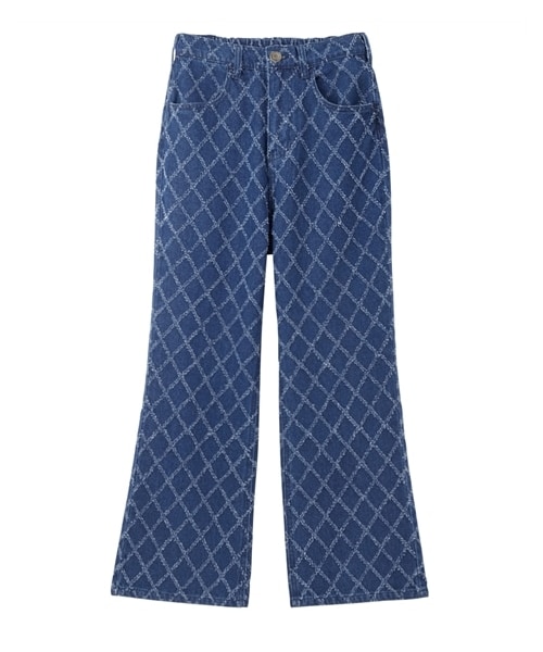 nissen（ニッセン）の「小さいサイズ　ジャガードデニムパンツ　低身長さん・小柄女性（パンツ・レディース・ブルー/ライトブルー・PSS/PS/PM）」の7枚目の写真