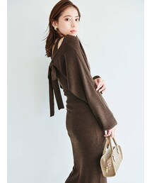 dazzlin | レイヤードバックリボンニットワンピース(ワンピース)