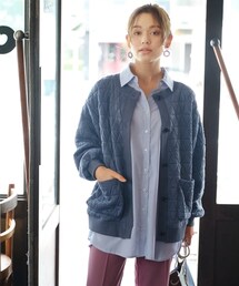 nissen | 大きいサイズカットキルトゆるシルエットカーディガン(カーディガン/ボレロ)