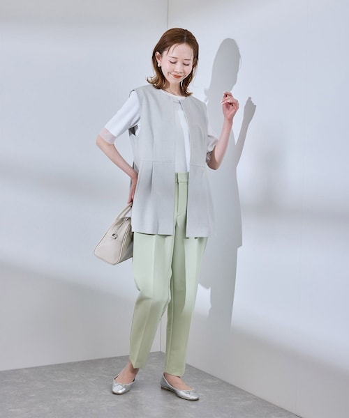 ROPE' PICNIC(ロペピクニック)の「【UV対応】【リネンライク・シリーズ】ペプラムジレベスト/通勤・セットアップ対応(ベスト・レディース・グレー/グレー系/ダークブラウン/ネイビー・38)」の12枚目の写真