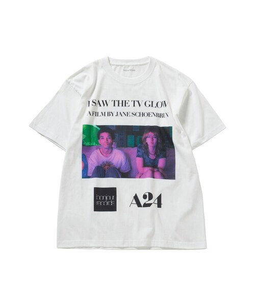 bonjour records(ボンジュールレコーズ)の「A24 for bonjour records 『I Saw The TV Glow』Exclusive T-shirt(Tシャツ/カットソー・レディース・ブラック/ホワイト/ホワイト系・L/M/XL)」の1枚目の写真