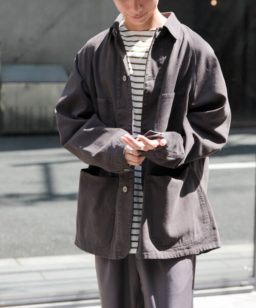 URBAN RESEARCH DOORS（アーバンリサーチドアーズ）の「FORK&SPOON　ガーメントダイツイルカバーオール（カバーオール・メンズ・CHARCOAL/IVORY・4/5）」の13枚目の写真