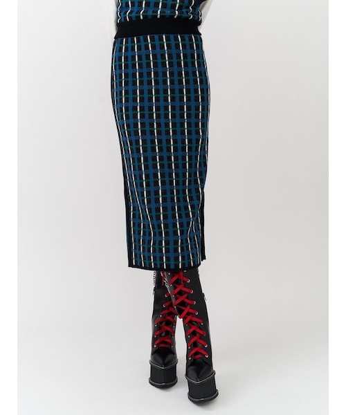 PAMEO POSE(パメオポーズ)の「Plaid Knit Skirt(スカート・レディース・ブラック/パープル/ブラウン・F)」の22枚目の写真