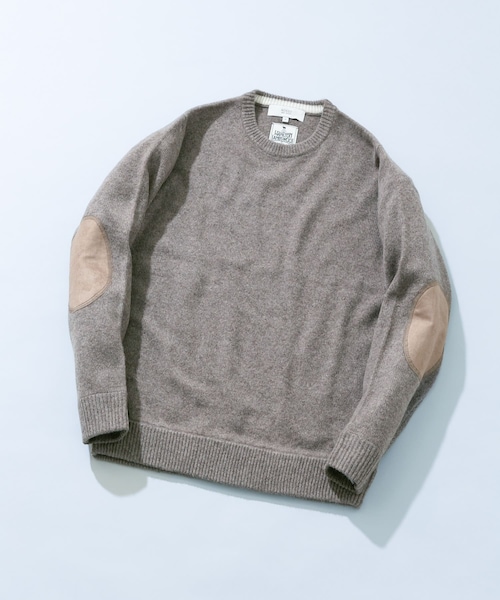 URBAN RESEARCH ROSSO（アーバンリサーチロッソ）の「『XLサイズあり』ハミルトンラムズウールエルボーパッチニット（ニット/セーター・メンズ・BLACK/BEIGE/GREIGE/NAVY/BLUE/WHITE/CHARCOAL・S/M/L/XL）」の4枚目の写真