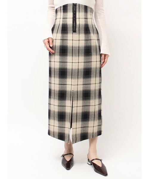 LAGUNAMOON（ラグナムーン）の「ロービングチェックナロースカート（スカート・レディース・ブラウン/ベージュ・S/M）」の6枚目の写真