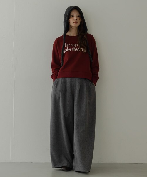 URBAN RESEARCH Sonny Label（アーバンリサーチサニーレーベル）の「メッセージロゴスウェットプルオーバー（スウェット・レディース・チャコール/オートミール/チェリーブラウン・Free）」の18枚目の写真