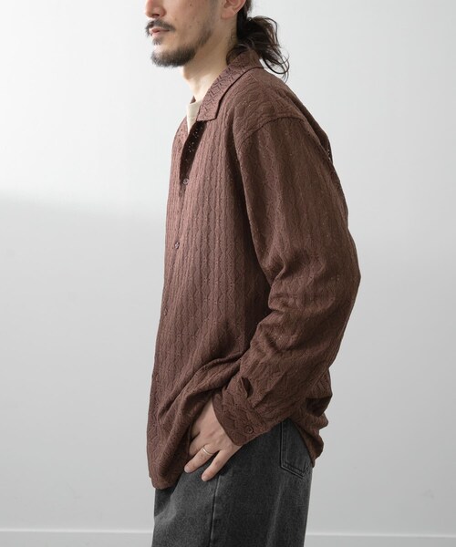 ITEMS URBANRESEARCH(アイテムズ アーバンリサーチ)の「ジオメレースオープンカラーシャツ(シャツ/ブラウス・メンズ・OLV/BRN/BLK・M/L)」の18枚目の写真