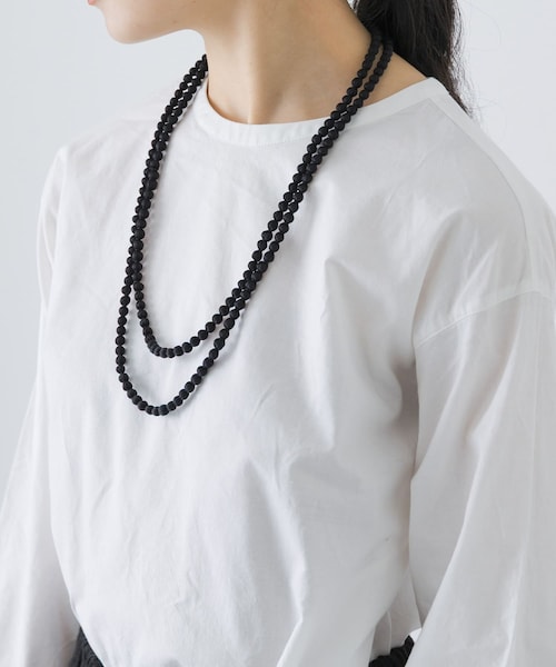 かぐれ（カグレ）の「CITRUS　GUDLI NECKLACE（ネックレス・レディース・Black/Ecru/L Grey・0）」の12枚目の写真