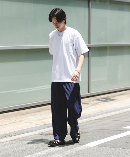 SENSE OF PLACE by URBAN RESEARCH(センスオブプレイスバイアーバンリサーチ)の「『UR TECH ひやサラクール』リラックスポケットTシャツ(Tシャツ/カットソー・メンズ・WHITE/BLACK/BROWN/L.YELLOW・M/L)」の11枚目の写真