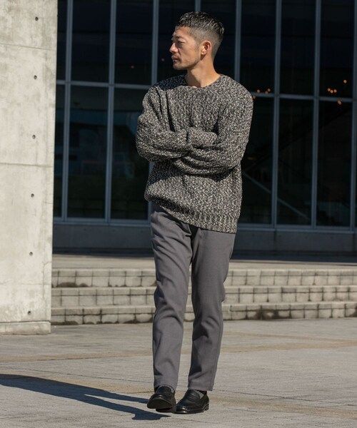 URBAN RESEARCH ROSSO（アーバンリサーチロッソ）の「『WEB限定』『XLサイズあり』スラブリブクルーネックニット（ニット/セーター・メンズ・NAVY/GRAY/BLACK/BROWN・S/M/L/XL）」の12枚目の写真