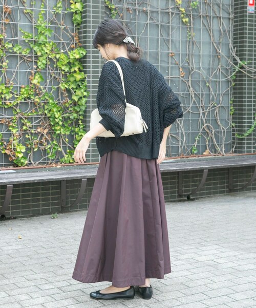 ITEMS URBANRESEARCH（アイテムズ アーバンリサーチ）の「メッシュジップニットカーディガン（ニット/セーター・レディース・BRN/GREGE/BLK・FREE）」の8枚目の写真