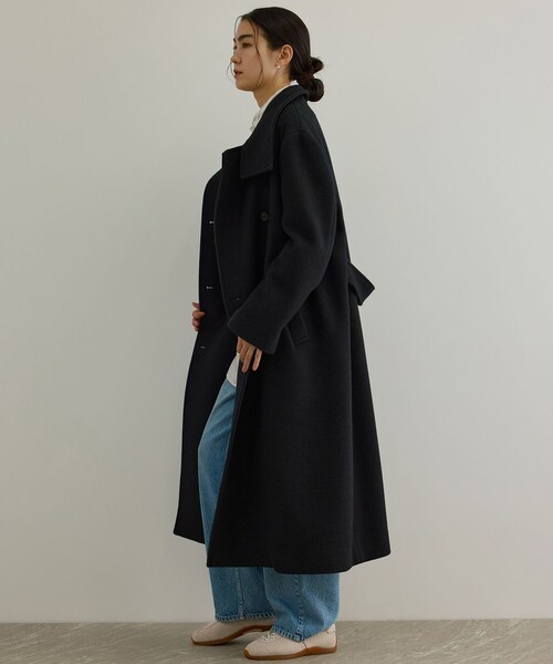 ADAM ET ROPE'(アダムエロペ)の「【WEB限定】スタンドカラー2WAYロングコート(ダウンジャケット/コート・レディース・チャコール/ライトグレー/ブラウン・F)」の7枚目の写真