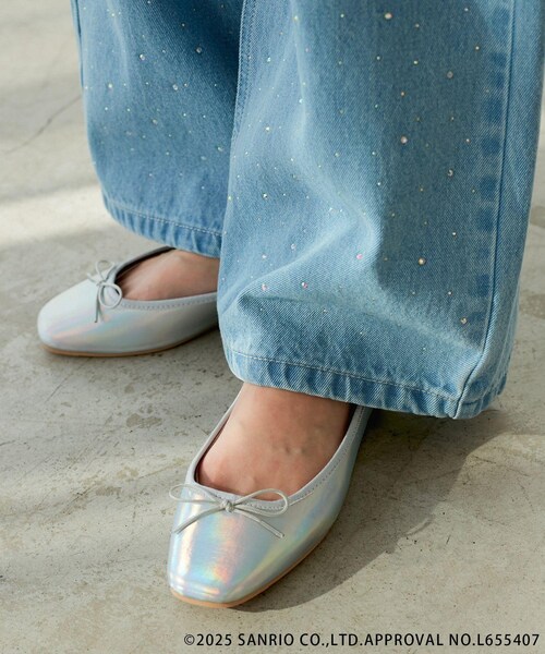 ROPE' PICNIC（ロペピクニック）の「【ROPE' PICNIC×Sanrio characters】軽くてやわらかいバレエシューズ（バレエシューズ・レディース・ブラック/シルバー系・L/M/S）」の15枚目の写真