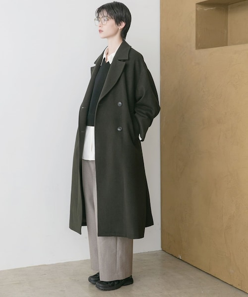 URBAN RESEARCH（アーバンリサーチ）の「スーパー140ウールチェスターコート（チェスターコート・レディース・L.BEIGE/D.GREEN/BLACK・36/38）」の3枚目の写真