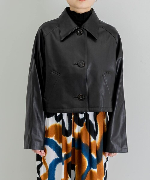 URBAN RESEARCH（アーバンリサーチ）の「COOME　ECHO LEATHERSHORT JACKET（ライダースジャケット・レディース・BLACK/IVORY・one）」の10枚目の写真