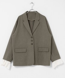 KBF | フリルスリーブテーラードジャケット(その他アウター)