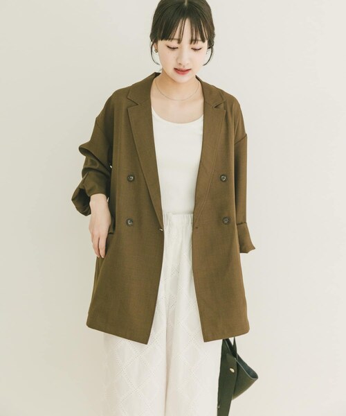 ITEMS URBANRESEARCH(アイテムズ アーバンリサーチ)の「リネンライクジャケット(テーラードジャケット・レディース・BRN/L.BEG/BLK・Free)」の11枚目の写真