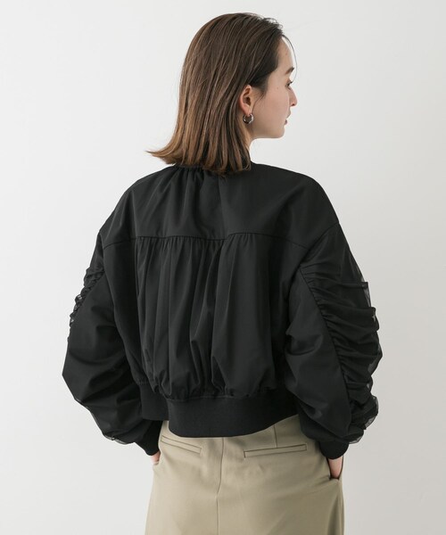 SENSE OF PLACE by URBAN RESEARCH(センスオブプレイスバイアーバンリサーチ)の「チュールレイヤードブルゾン(ブルゾン・レディース・IVORY/BLACK/L.BLUE・one)」の14枚目の写真