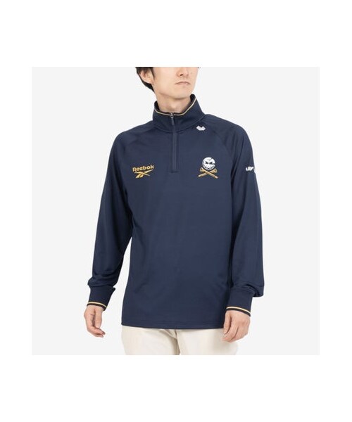 Reebok(リーボック)の「ジップ プルオーバー / LS 1/4 ZIP PULLOVER WTIPPING (アウトドア/スポーツ・メンズ・RGMS26151CHALK/RGMS26151NAVY・S/M/L)」の6枚目の写真