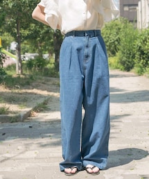 ウエストタックデニムパンツ