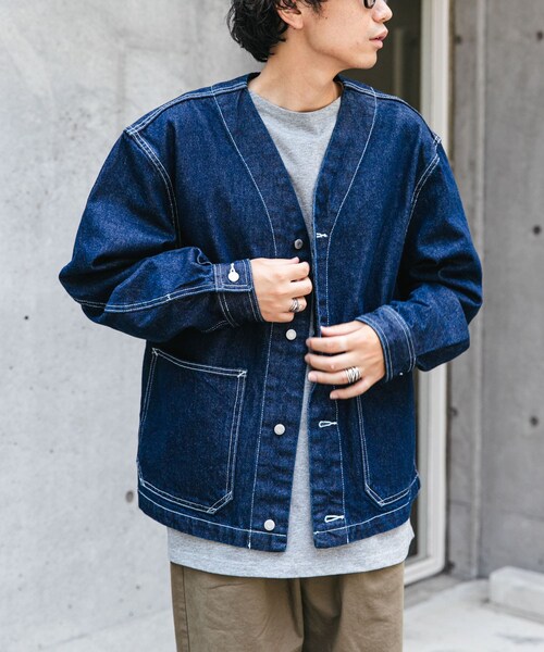 URBAN RESEARCH DOORS（アーバンリサーチドアーズ）の「FORK&SPOON　JFデニムノーカラージャケット（デニムジャケット・メンズ・ONEWASH/USED・4/5）」の9枚目の写真