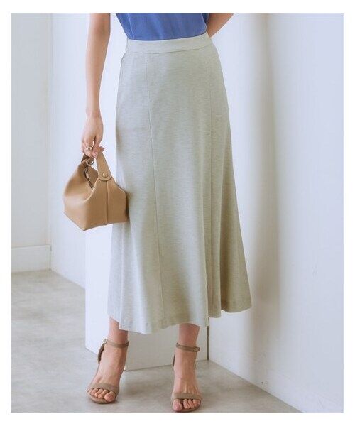nissen（ニッセン）の「【レディーススーツ】セットアップ対応ロング丈ソフトマーメイドスカート（上下別売・うすカルジャージーシリーズ）（スーツパンツ・レディース・ネイビー/黒/グレージュ・S/M/L/LL/3L/4L/5L/6L/8L）」の13枚目の写真
