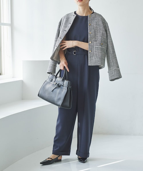 URBAN RESEARCH(アーバンリサーチ)の「『2サイズ展開』ベルト付きオールインワン(つなぎ/オールインワン・レディース・NAVY/BLACK・36/38)」の2枚目の写真