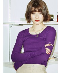 jouetie | Uネックフィットトップス(Tシャツ/カットソー)