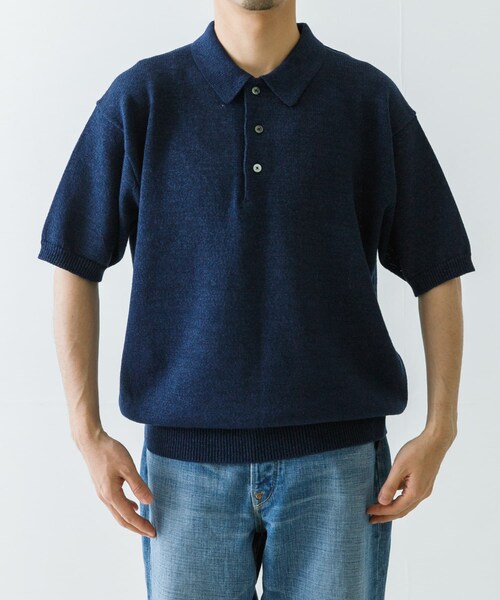URBAN RESEARCH（アーバンリサーチ）の「ウール ワシ ニットポロ（ポロシャツ・メンズ・OFF WHITE/NAVY・M/L）」の10枚目の写真