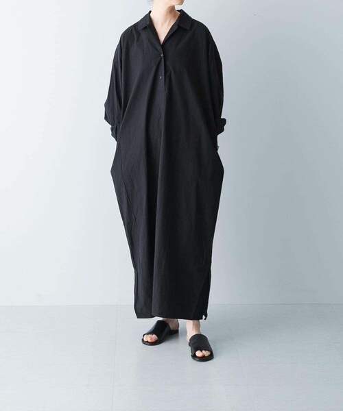 かぐれ（カグレ）の「『2サイズ展開』コットンシルクシャツワンピース（ワンピース・レディース・BEIGE/BLACK/PINK・0/1）」の18枚目の写真