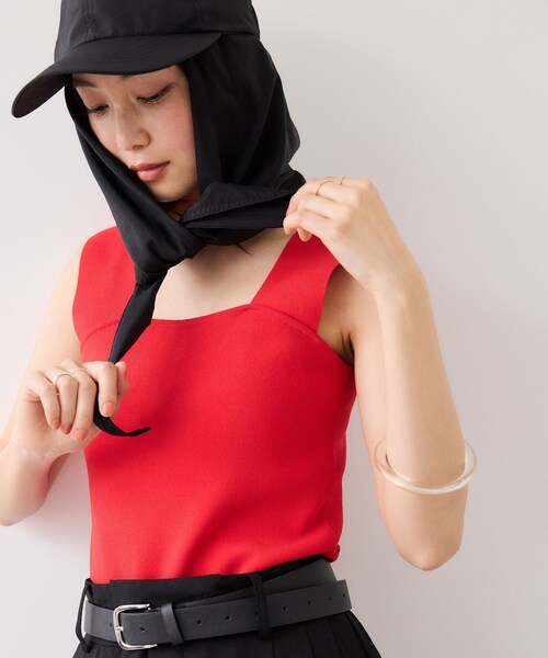 VIS（ビス）の「マイナス18℃ネックカバーつきUVキャップ/UVカット・遮熱（キャップ・レディース・ブラック/ベージュ・F）」の6枚目の写真