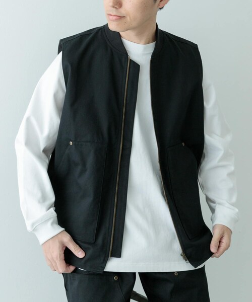 ITEMS URBANRESEARCH（アイテムズ アーバンリサーチ）の「ジップアップ コットンワークベスト（ベスト・メンズ・BLU/BRN/BLK・M/L）」の6枚目の写真