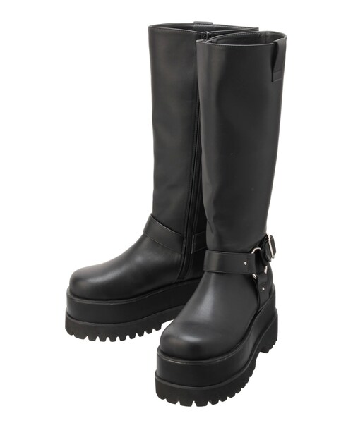 dazzlin（ダズリン）の「バイカーリングブーツ（ブーツ・レディース・ブラック・M/L）」の2枚目の写真