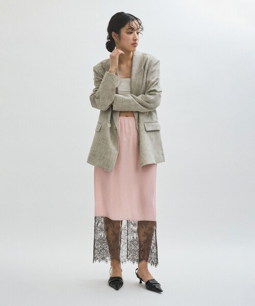 ADAM ET ROPE'（アダムエロペ）の「【EMOELLE】キュプラレースイージースカート（スカート・レディース・ダークブラウン/ピンク・F）」の10枚目の写真