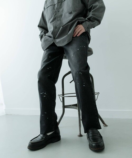 ITEMS URBANRESEARCH（アイテムズ アーバンリサーチ）の「11oz PAINT STRAIGHT DENIM（デニムパンツ・メンズ・BLU/BLK・M/L）」の13枚目の写真