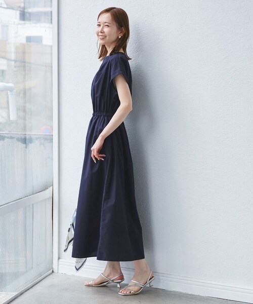 ROPE' PICNIC（ロペピクニック）の「【UVカット・接触冷感・イージーケア】スキッパーシャツワンピース（シャツワンピース・レディース・ベージュ/ネイビー/サックス・36/38）」の17枚目の写真