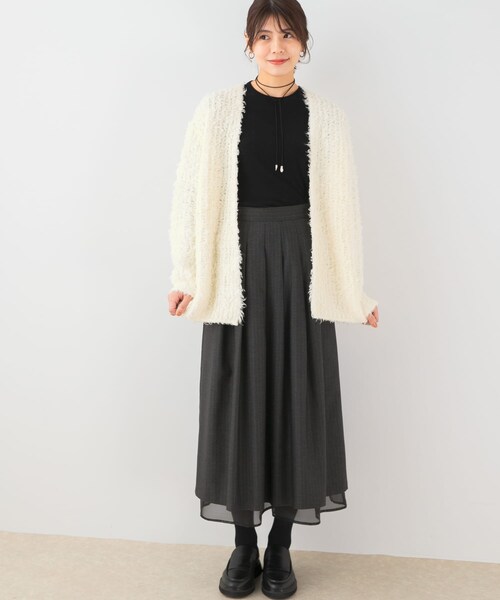 URBAN RESEARCH ROSSO（アーバンリサーチロッソ）の「F by ROSSO　ツイードライクフレアスカート（スカート・レディース・C/GRAY ST/BROWN・36/38）」の8枚目の写真