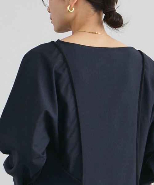 ADAM ET ROPE'(アダムエロペ)の「【Baserange(ベースレンジ)】NIKA DRESS(ドレス・レディース・ネイビー・XS)」の8枚目の写真