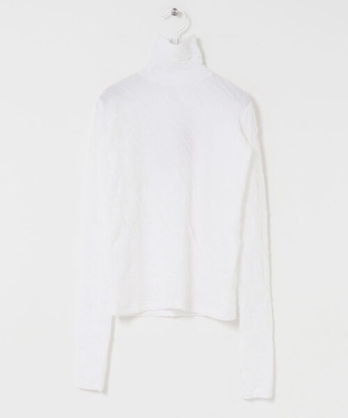 URBAN RESEARCH(アーバンリサーチ)の「SEEALL JACQUARD HIGH NECK TOP(Tシャツ/カットソー・レディース・WHITE/BLACK・M)」の3枚目の写真