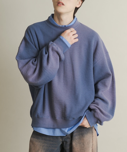 SENSE OF PLACE by URBAN RESEARCH(センスオブプレイスバイアーバンリサーチ)の「フェードワッフルバルーンスウェット(スウェット・メンズ・BLACK/BROWN/BLUE・M/L)」の3枚目の写真