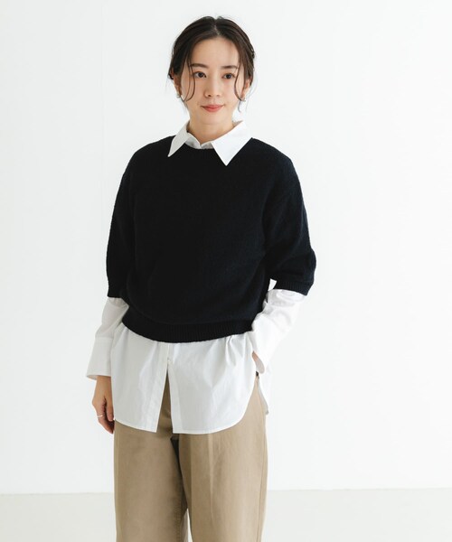 URBAN RESEARCH(アーバンリサーチ)の「ブークレハーフスリーブニット(ニット/セーター・レディース・NAVY/RED/OFF・FREE)」の18枚目の写真