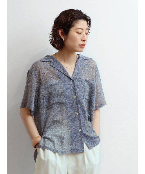 Ungrid（アングリッド）の「シアーフラワーハーフスリーブシャツ（シャツ/ブラウス・レディース・レッド/グリーン/ブルー・F）」の18枚目の写真