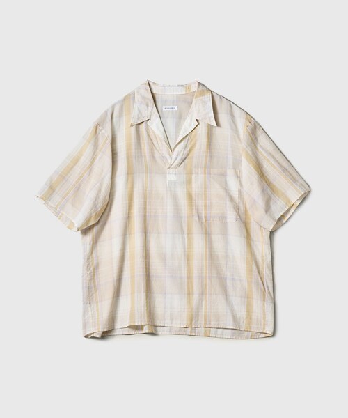ADAM ET ROPE'(アダムエロペ)の「【KAPTAIN SUNSHINE/キャプテンサンシャイン】Gauze Plaid Pullover SS Shirt(シャツ/ブラウス・メンズ・ホワイト系/グリーン系・2/3/4)」の2枚目の写真