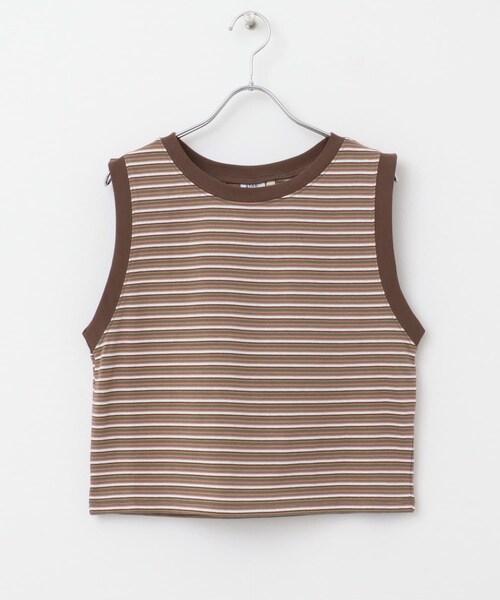 URBAN RESEARCH DOORS（アーバンリサーチドアーズ）の「BORDER BUSTIER（タンクトップ・レディース・GREY MULTI/BROWNMULTI/別注RED・M）」の15枚目の写真