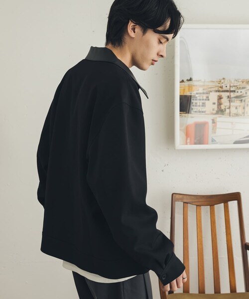 SENSE OF PLACE by URBAN RESEARCH（センスオブプレイスバイアーバンリサーチ）の「FLカラージップブルゾン（ブルゾン・メンズ・BLK×BLK/GRY×BLK/D.BRN×BRN・M/L）」の7枚目の写真