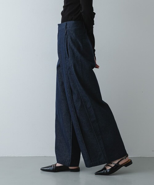 SENSE OF PLACE by URBAN RESEARCH(センスオブプレイスバイアーバンリサーチ)の「デニムライクスラックス(デニムパンツ・レディース・ONE WASH/BLACK/L.INDIGO・S/M)」の21枚目の写真