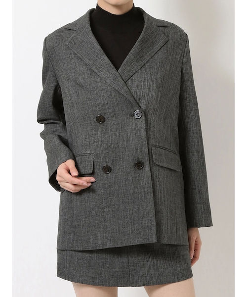 MURUA（ムルーア）の「ダブルテーラードジャケット（テーラードジャケット・レディース・ダークグレー/ベージュ/ワイン・F）」の3枚目の写真