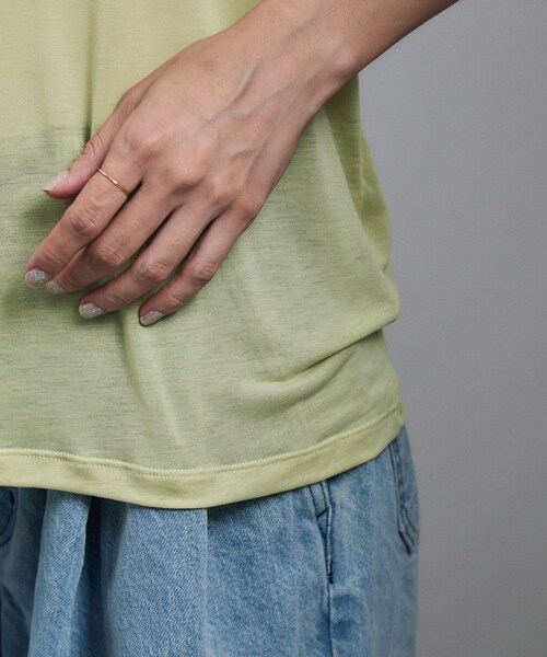 ADAM ET ROPE'（アダムエロペ）の「【Baserange（ベースレンジ）】LOOSE TEE SHIRT（Tシャツ/カットソー・レディース・グリーン系・S）」の16枚目の写真